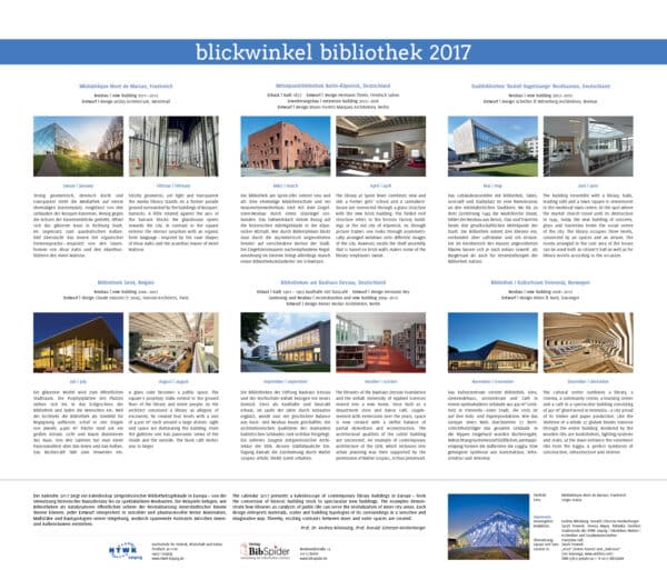 blickwinkel bibliothek 2017 Wandkalender – Bild 3
