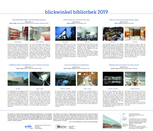blickwinkel bibliothek 2019 Wandkalender – Bild 3