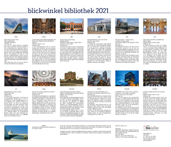 blickwinkel bibliothek 2021 Wandkalender – Bild 3